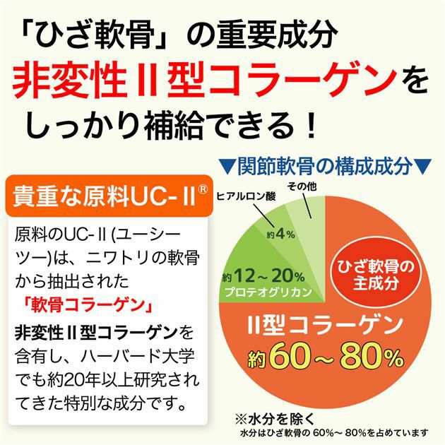 関節軟骨の主成分である、非変性2型コラーゲン