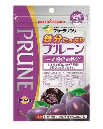 フルーツサプリ 鉄分たっぷりプルーン　70g 【ポッカサッポロ】1