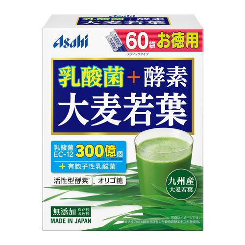 乳酸菌＋酵素 大麦若葉　60袋　【アサヒフード＆ヘルスケア】1