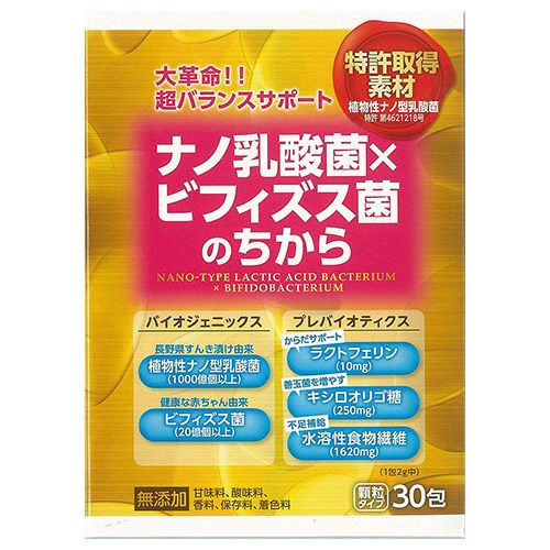 ナノ乳酸菌×ビフィズス菌のちから　2g×30包　【タモン】1