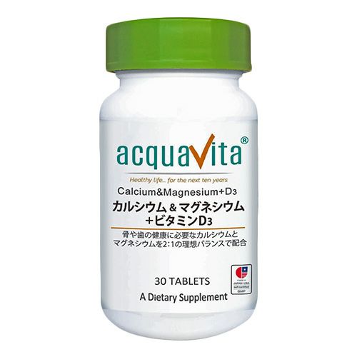 アクアヴィータ　カルシウム＆マグネシウム＋ビタミンD3　30粒　【ACQUA】1