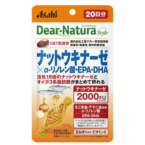 ディアナチュラ　ナットウキナーゼ×アルファリノレン酸　EPA＆DHA　20粒 【アサヒフード＆ヘルスケア】1