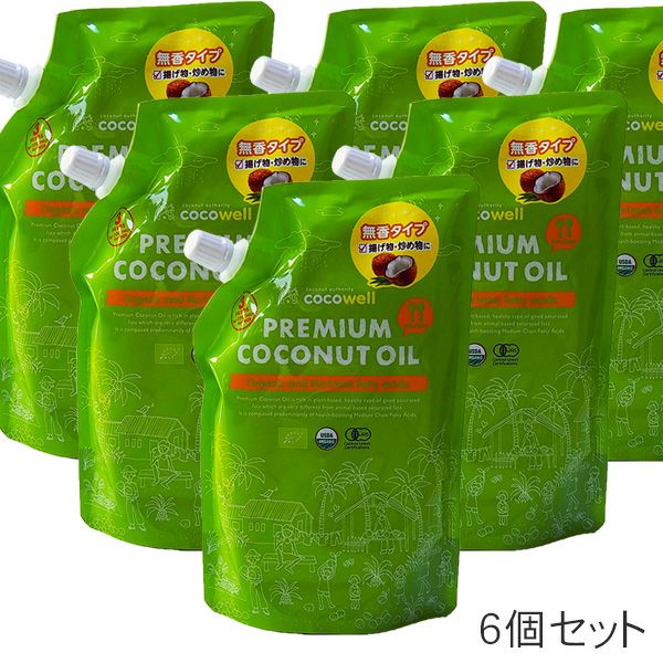 ココウェル　プレミアムココナッツオイル　500ml　6個セット　【ココウェル】1