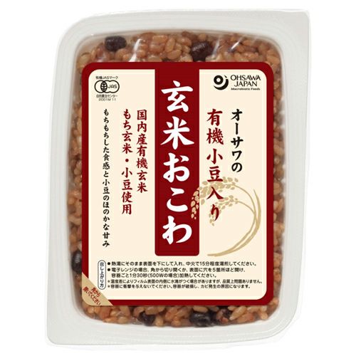 オーサワの有機小豆入り玄米おこわ　160g　【オーサワジャパン】1