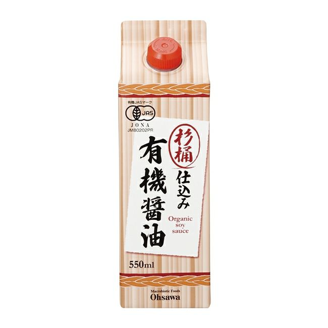 オーサワの杉桶仕込み有機醤油　紙パック　550ml　【オーサワジャパン】1