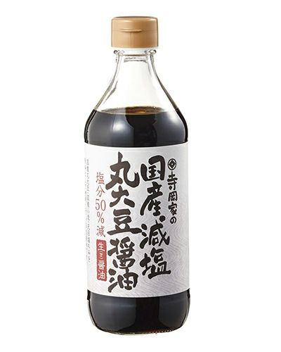 寺岡家の国産減塩　丸大豆醤油　480ml　【寺岡有機醸造】1