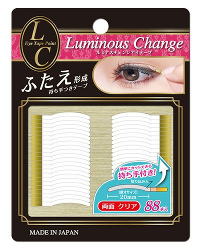 ルミナスチェンジ　ふたえ形成アイテープ　両面　ポイントサイズ　クリア色　88本 【ビーエヌ】1