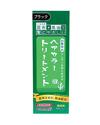 昆布と馬油のヘアカラートリートメント　ブラック　200g　【三和通商】1