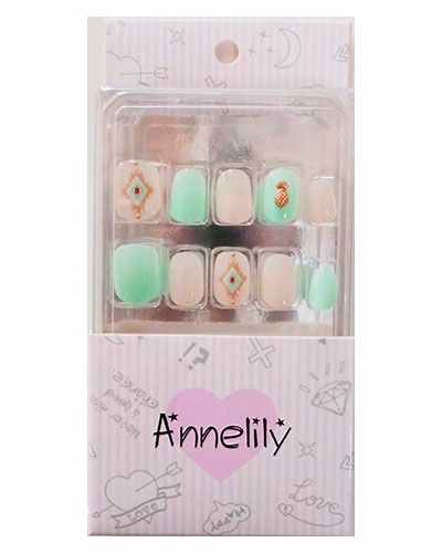 Annelily (アンリリー)　ネイルチップ　AN-044　16枚+粘着グミ　【ウイングビート】1