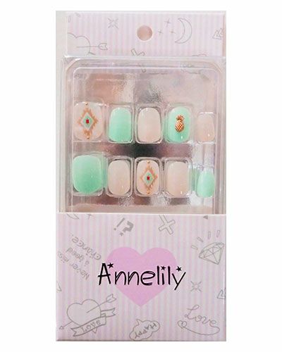 Annelily アンリリー ネイルチップ An 045 16枚 粘着グミ ウイングビート ヘルシーグッド