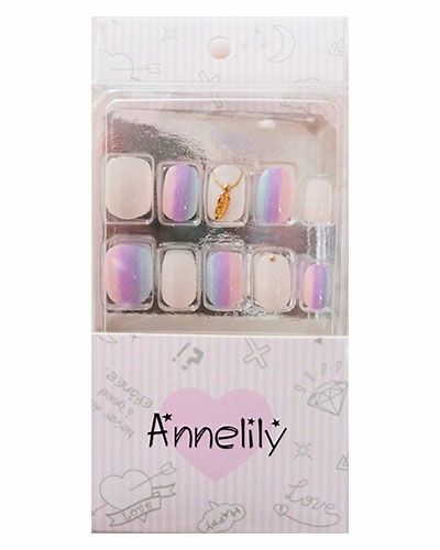 Annelily (アンリリー)　ネイルチップ　AN-046　16枚+粘着グミ　【ウイングビート】1