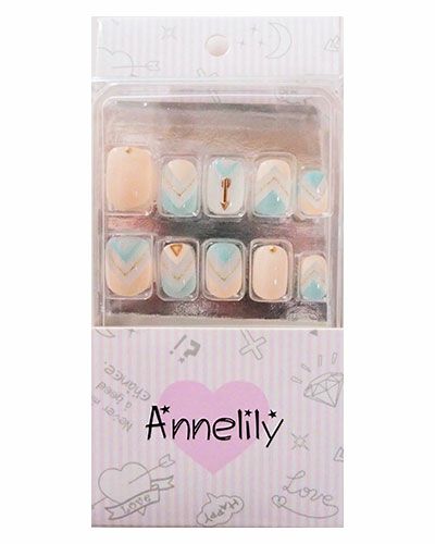 Annelily (アンリリー)　ネイルチップ　AN-047　16枚+粘着グミ　【ウイングビート】1