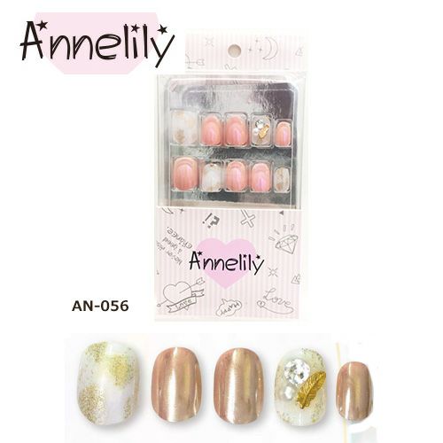 Annelily　(アンリリー)　AN-056　ネイルチップ16枚入り＋粘着グミ　【ウイングビート】1