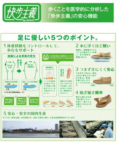 快歩主義　M021　ネイビー　4E (品番：KS22884) 【アサヒコーポレーション】2