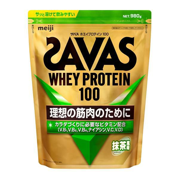 ザバス(SAVAS)　ホエイプロテイン100　抹茶風味　50食分　【明治】1
