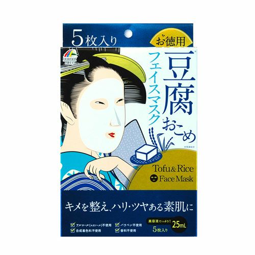 豆腐とおこめのフェイスマスク　5枚入り 【ユニマットリケン】1