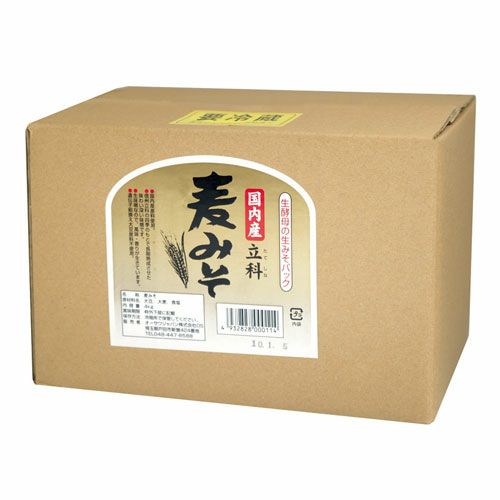 業務用　国内産立科麦みそ　箱入　3.6kg 【オーサワジャパン】1