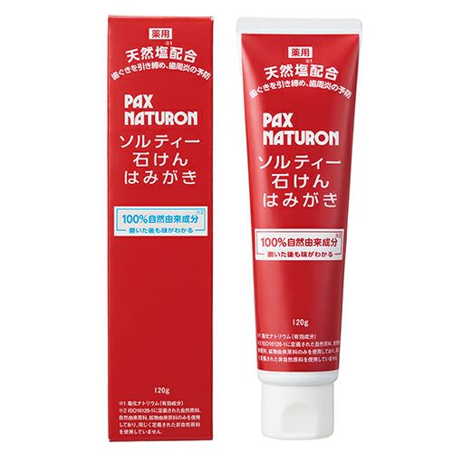 パックスナチュロン　ソルティー石けんはみがき　120ｇ　《医薬部外品》　【太陽油脂】1