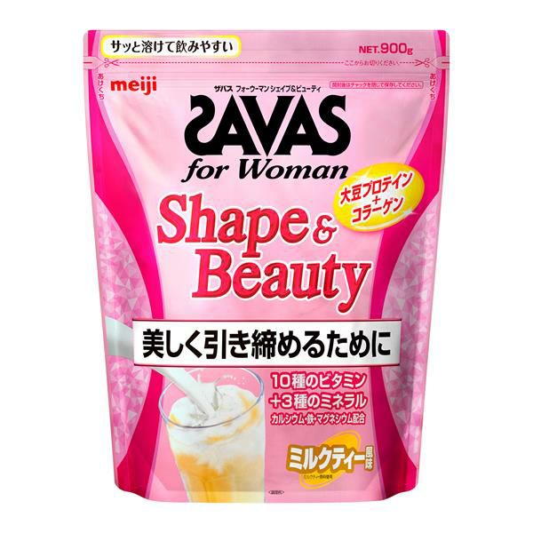 ザバス(SAVAS)　フォーウーマン　シェイプ&ビューティ　ミルクティー風味　45食分　945g　【明治】1