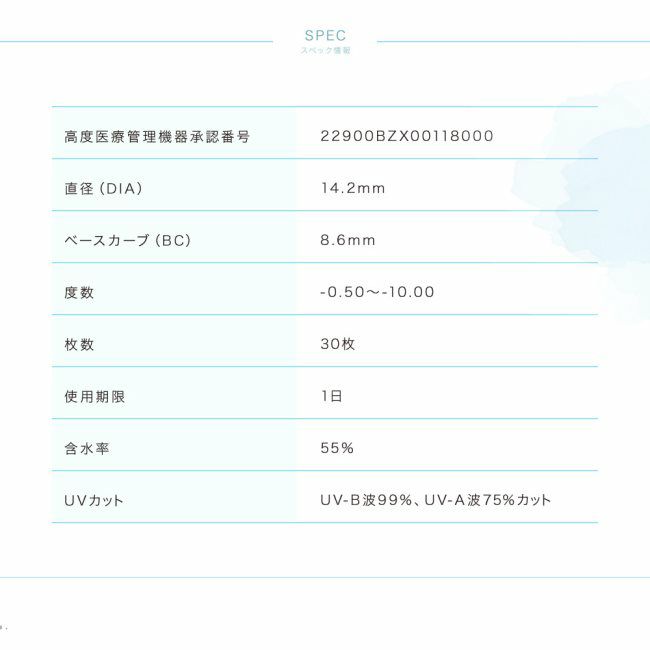 フェリアモ　feliamo　クリア　コンタクトレンズ　ワンデー　30枚　［白石麻衣　クリアコンタクト]　1day　高度管理医療機器　【PIA】4