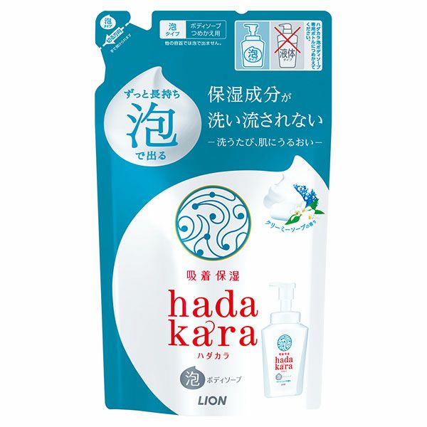 ライオン　hadakara　泡ボディソープ　クリーミーソープの香り　詰替用　440ml1