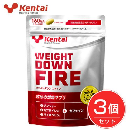 ケンタイ　ウエイトダウン　ファイア　160粒×3個セット 【健康体力研究所】1