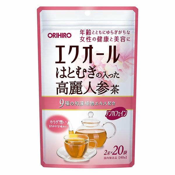 エクオールはとむぎの入った高麗人参茶　2g×20袋 【オリヒロ】1