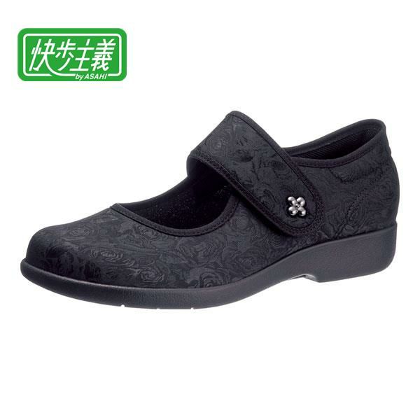 快歩主義　L129　ブラックガラ　女性用　3E（品番　KS23443AA）【アサヒコーポレーション】1