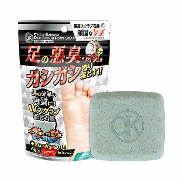 OTOKO　KAKUMEI　OKデオスクラブフットソープ　足用スクラブ石鹸　80g【ジーアール】1