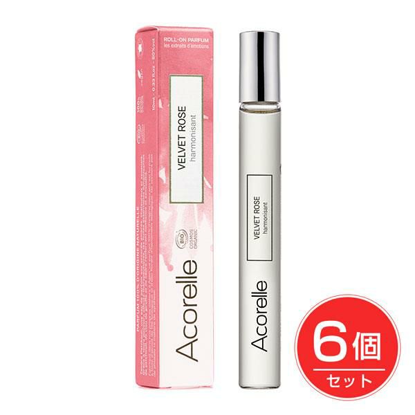 アコレル　オーガニックフレグランス　ロールオン　ミステリアスローズ　10ml×6個セット　【おもちゃ箱】1