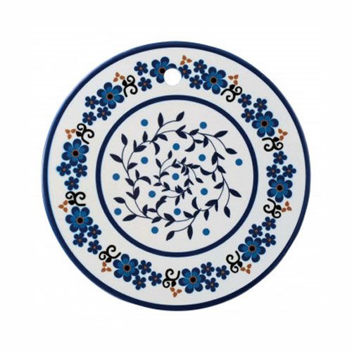 陶器製の鍋敷き　ブーケ　丸型 【コモライフ】1