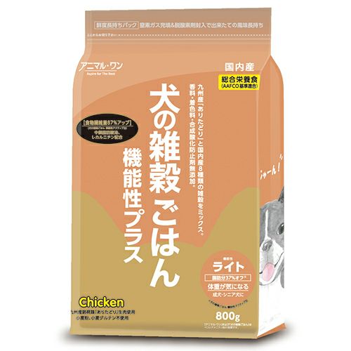 アニマル・ワン　犬の雑穀ごはん　機能性ライト　800g　【ベストアメニティ】1