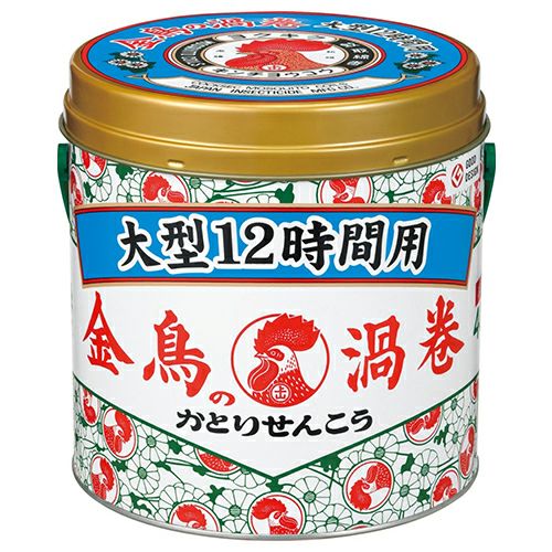 金鳥の渦巻　蚊取り線香　大型　12時間用　缶　40巻　【大日本除蟲菊】1