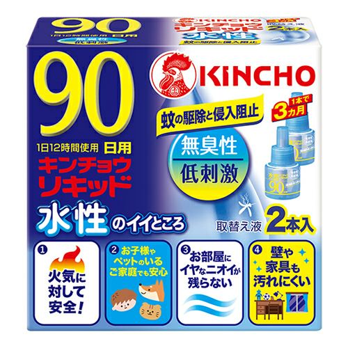 金鳥　水性キンチョウリキッド　90日　取替え液　無臭性　2本入　【大日本除蟲菊】1