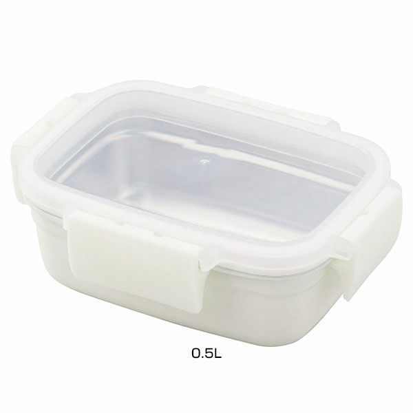 MEAL　BOX　ステンレス保存容器　0.5L　KKN-MO50WH 　【アピデ】1