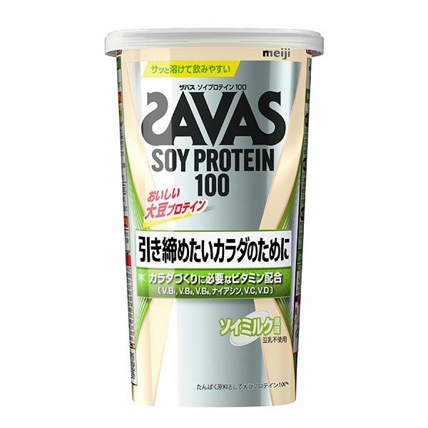 ザバス(SAVAS)　ソイプロテイン100　ソイミルク風味　224g 　【明治】1