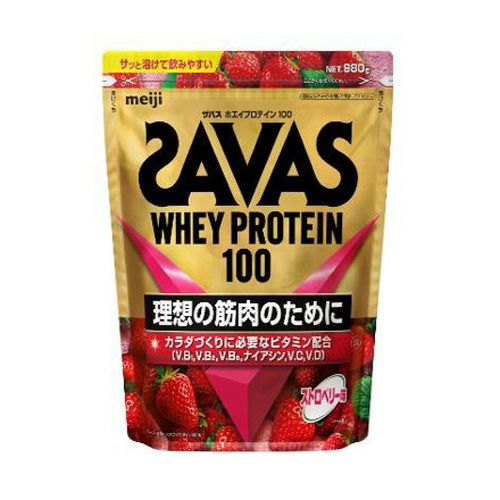 ザバス(SAVAS)　ホエイプロテイン100　ストロベリー味　980g　【明治】1