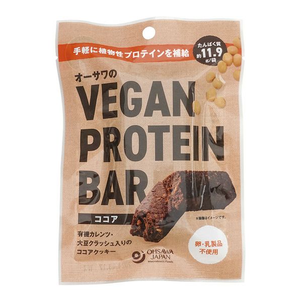 オーサワジャパン　オーサワのVEgAN　PROTEIN　BAR　ココア　2本(約60g)　【オーサワジャパン】1