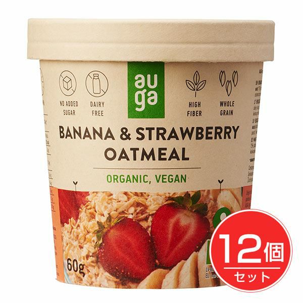 むそう　AUGA　オーガニック　フルーツオートミール・バナナ＆ストロベリー　60g×12個セット 【むそう商事】1