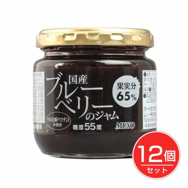 国産ブルーベリーのジャム　200g×12個セット　【ムソー】1