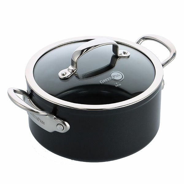 バルセロナプロ　キャセロール(ガラス蓋付)  20cm　CC007540-004　【グリーンパン】1